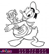 Cartoon Donald Duck Coloring Pages Printable SVG