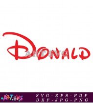 Red Donald Duck Logo Font Design Typography SVG