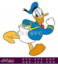 Donald Duck Cartoon Character Running Vector SVG