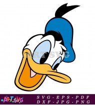 Donald Duck Cartoon Character Side Profile Close Up SVG