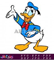 Donald Duck Cartoon Character Wearing Blue Sailor Hat SVG