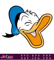 Donald Duck Cartoon Character Close Up Side View SVG