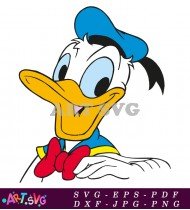 Donald Duck Cartoon Character Blue Sailor Hat SVG