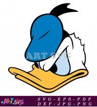 Cartoon Donald Duck Character Close Up Angry SVG