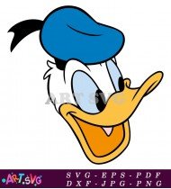 Donald Duck Cartoon Character Smiling Happy Close Up SVG