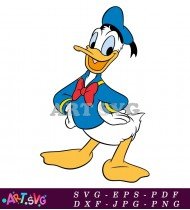 Cartoon Donald Duck Smiling Character Illustration SVG