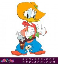 Donald Duck Cowboy Cartoon Character SVG 1