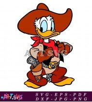 Donald Duck Cowboy Cartoon Character SVG 2