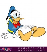 Donald Duck Cartoon Character Laying Down SVG