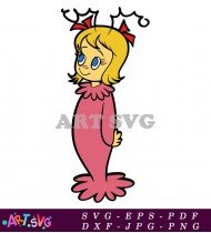 Cindy Lou Who Cartoon Christmas Illustration Vector SVG