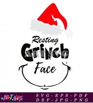 Resting Grinch Face Cartoon Vector Illustration SVG