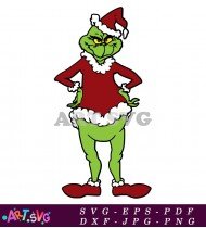 Grinch Cartoon Christmas Holiday Vector Illustration SVG