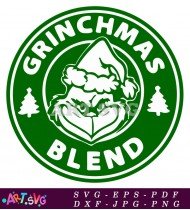 Grinchmas Blend Logo Christmas Holiday Design SVG