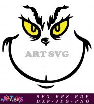 Grinch Face Cartoon Clip Art Image SVG