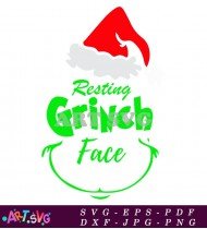 Grinch Face Resting Grinch Funny Christmas SVG