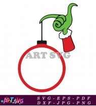 Grinch Hand Holding Christmas Ornament Svg SVG