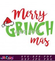 Merry Grinch Mas Christmas Design SVG 1