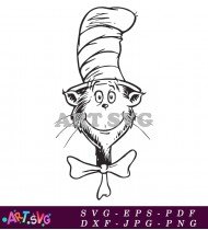 Cat in Hat Fun Printable Character SVG