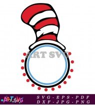 Cat In The Hat Circle With Dots SVG