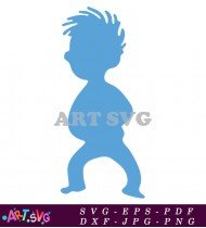 Blue Silhouette Character Cartoon Clipart Graphic Design SVG