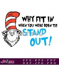 Stand Out Cat In The Hat Design SVG