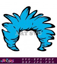 Blue Thing One Wig Costume Hat SVG