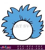 Thing One Wig Costume Hat Outline SVG 1