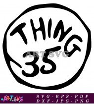 Thing Five Circle Black and White SVG