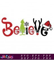 Believe Grinch Ornament Christmas Holiday Design SVG