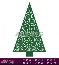 Green Christmas Tree Grinch Design Vector SVG