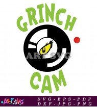 Grinch Cam Christmas Design Vector SVG