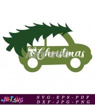 Christmas Truck Ornament Holiday Printable Design Clipart SVG