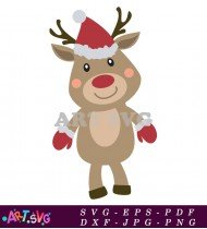 Christmas Reindeer Vector Illustration Clipart Image SVG