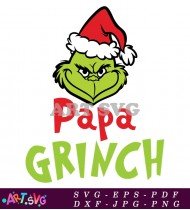 Grinch Christmas Papa Character Illustration SVG 1