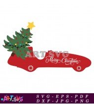 Christmas Truck Design With Tree Inside SVG