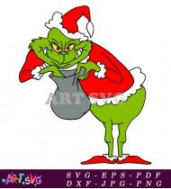 Green Grinch Stole Christmas Clipart Design SVG 1