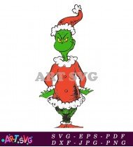 Christmas Grinch Cartoon Vector Illustration SVG