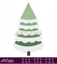 Christmas Tree Illustration With Snowy Branches SVG