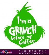 Grinch Christmas Coffee Mug Design Idea SVG