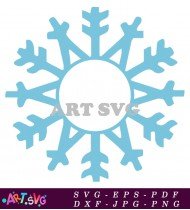 Snowflake Circle Christmas Ornament Design SVG