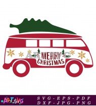 Christmas Bus Design Clip Art SVG