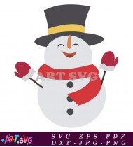 Cute Christmas Snowman Illustration Clipart SVG