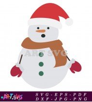 Snowman Wearing Scarf Winter Decoration Ornament SVG 1