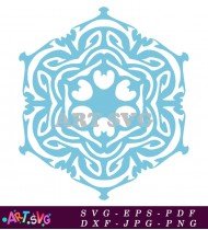 Christmas Ornament Design Blue Snowflake Pattern SVG 1