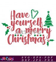 Christmas Ornament Design With Merry Christmas SVG