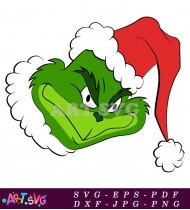 Grinch Face Clipart Christmas Holiday Illustration SVG