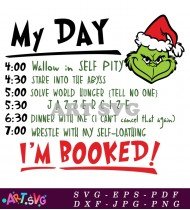 My Day Grinch Christmas Holiday Schedule Clipart SVG