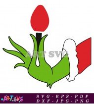 Christmas Grinch Hand Silhouette Design SVG