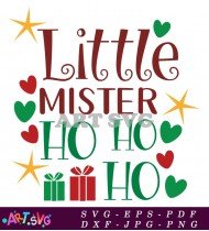 Little Mister Ho Ho Ho Christmas Design SVG 2