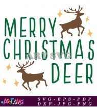 Merry Christmas Deer Holiday Printable Design SVG